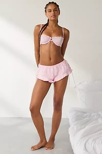 Out From Under Rita Tie-Front Bow Lace Trim Balconette Bra