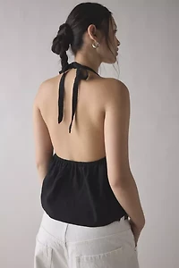 Motel Eldana Plunging Halter Babydoll Top