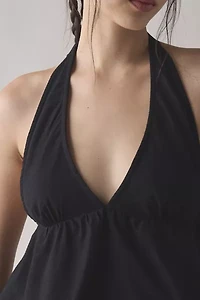 Motel Eldana Plunging Halter Babydoll Top