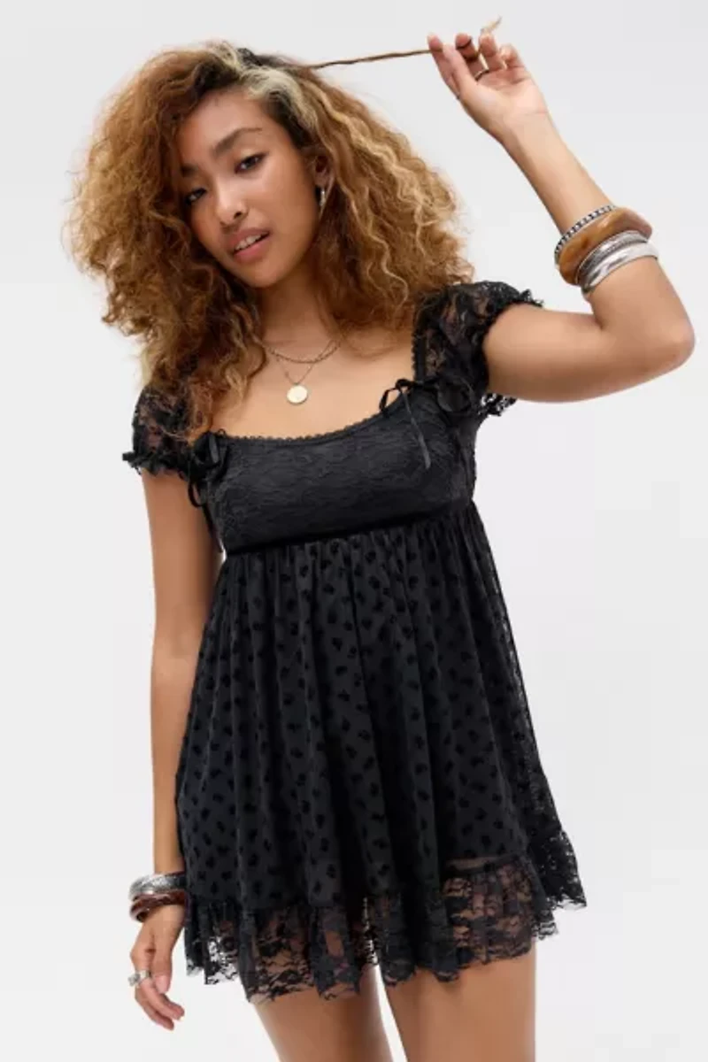 Kimchi Blue Posey Flocked Lace Romper