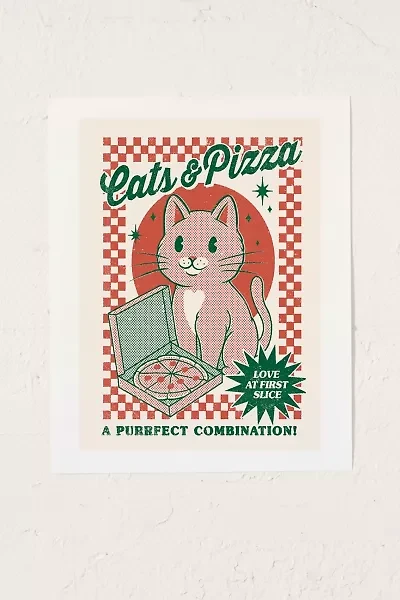 Thiago Corrêa Cats & Pizza Art Print