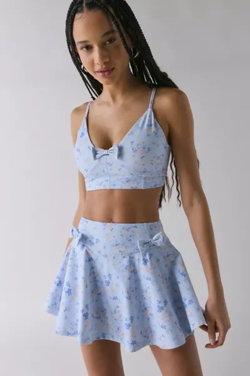 LoveShackFancy Ridgeson Bow Floral Sports Bra