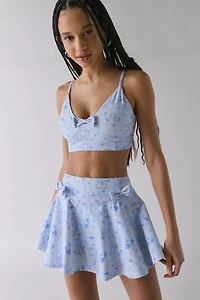 LoveShackFancy Ridgeson Bow Floral Sports Bra