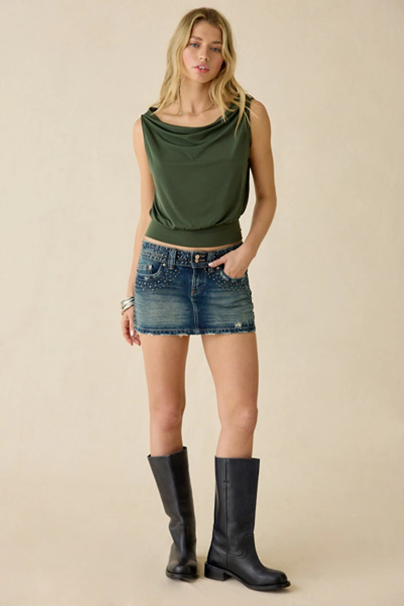 BDG Game Day Low-Rise Denim Micro Mini Skirt