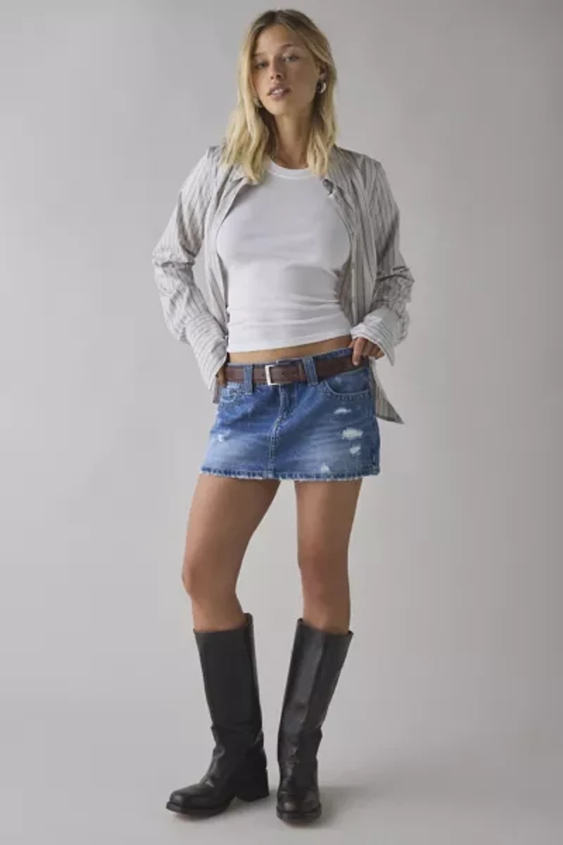 BDG Game Day Low-Rise Denim Micro Mini Skirt