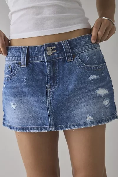 BDG Game Day Low-Rise Denim Micro Mini Skirt