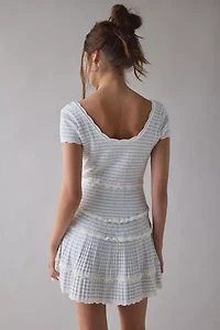 LoveShackFancy Elisavette Striped Stretch Knit Mini Dress
