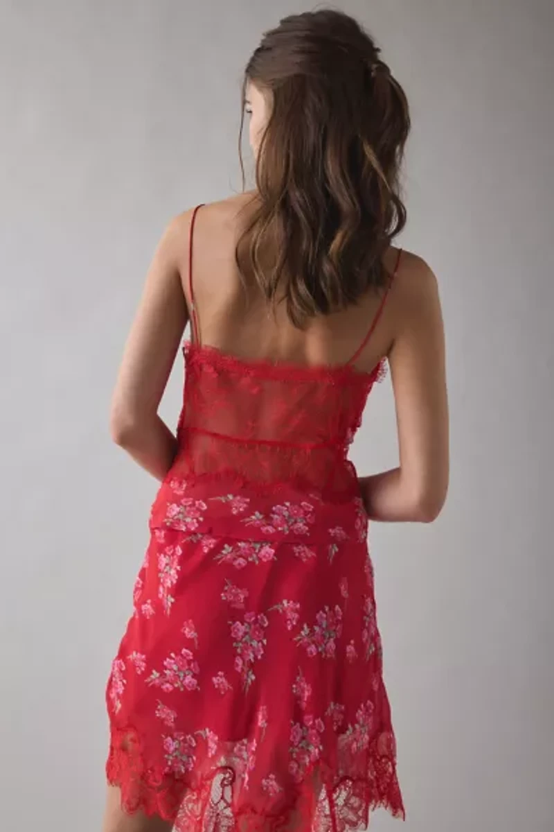 LoveShackFancy Belfast Lace-Trim Satin Cami