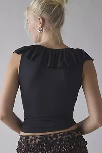Kimchi Blue Jada Ruffle Scoop Neck Jersey Knit Top