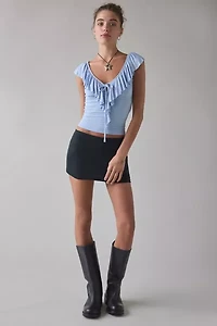 Kimchi Blue Jada Ruffle Scoop Neck Jersey Knit Top