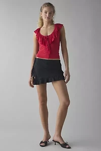 Kimchi Blue Jada Ruffle Scoop Neck Jersey Knit Top