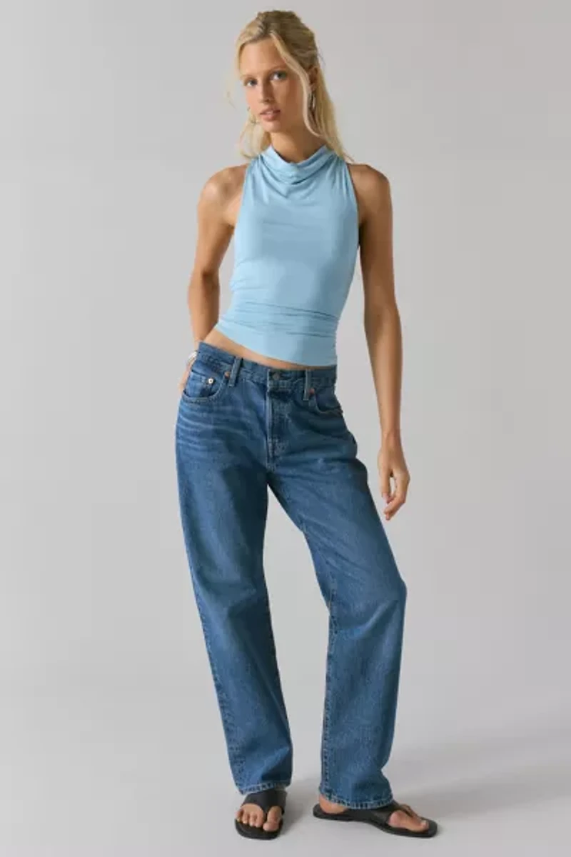 UO Tear It Up High-Neck Twisted Back Cropped Tank Top