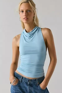 UO Tear It Up High-Neck Twisted Back Cropped Tank Top