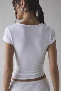 Out From Under Notch-Front Cotton Compression Baby Tee