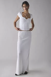 Out From Under Notch-Front Cotton Compression Baby Tee