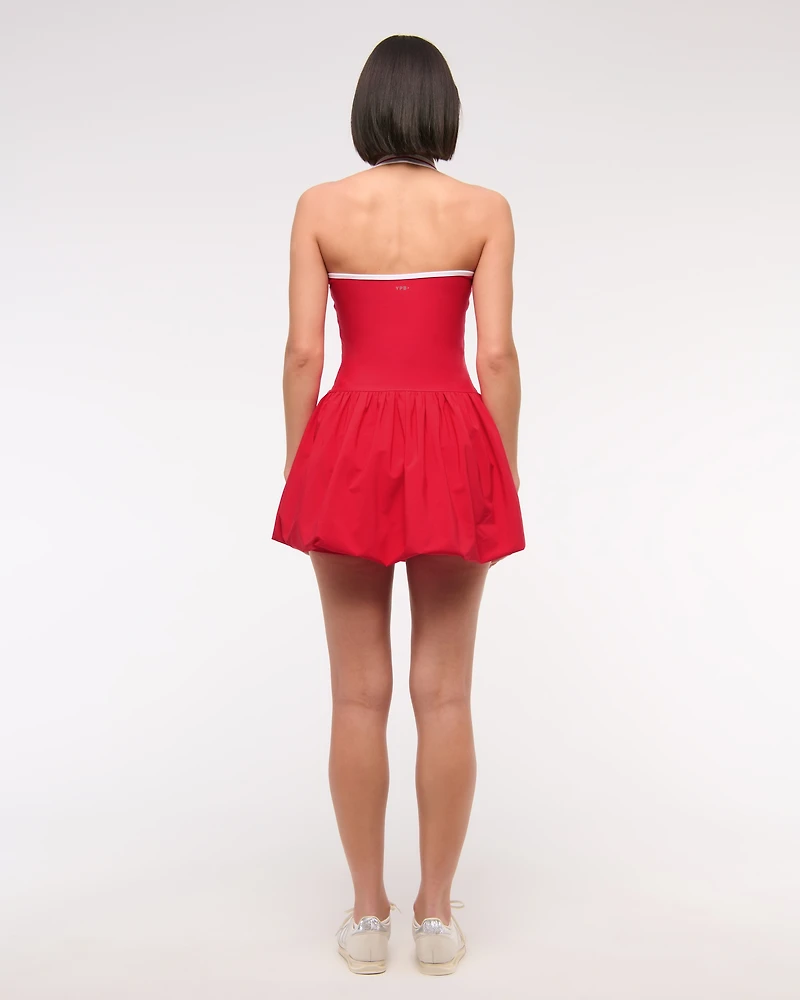 YPB motionTEK Halter Bubble Hem Mini Dress