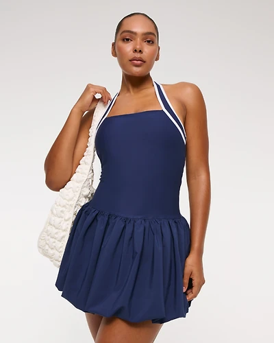 halter bubble-hem mini dress Black Halter Neck Bubble Hem Mini Dress – AX Paris main image 0