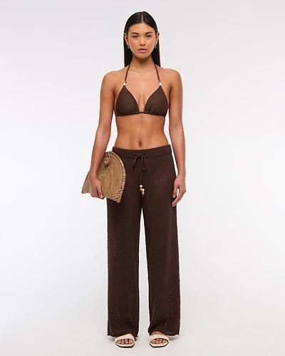 Mid Rise Crochet-Style Coverup Pant