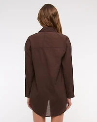 Tie-Front Shirt Dress Coverup