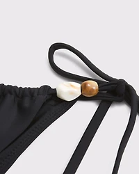 Low Rise Ruched Tie-Side Cheeky Bottom