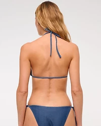 Tie-Front Halter Triangle Bikini Top