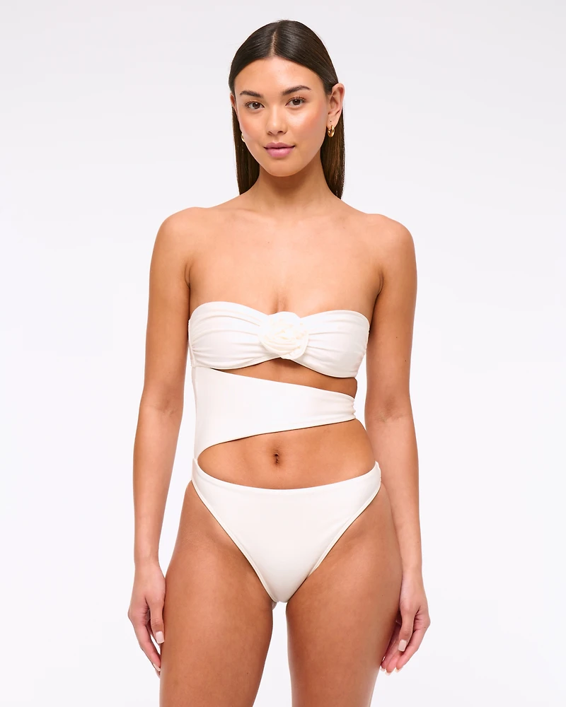 Rosette Cutout One-Piece Swimsuit