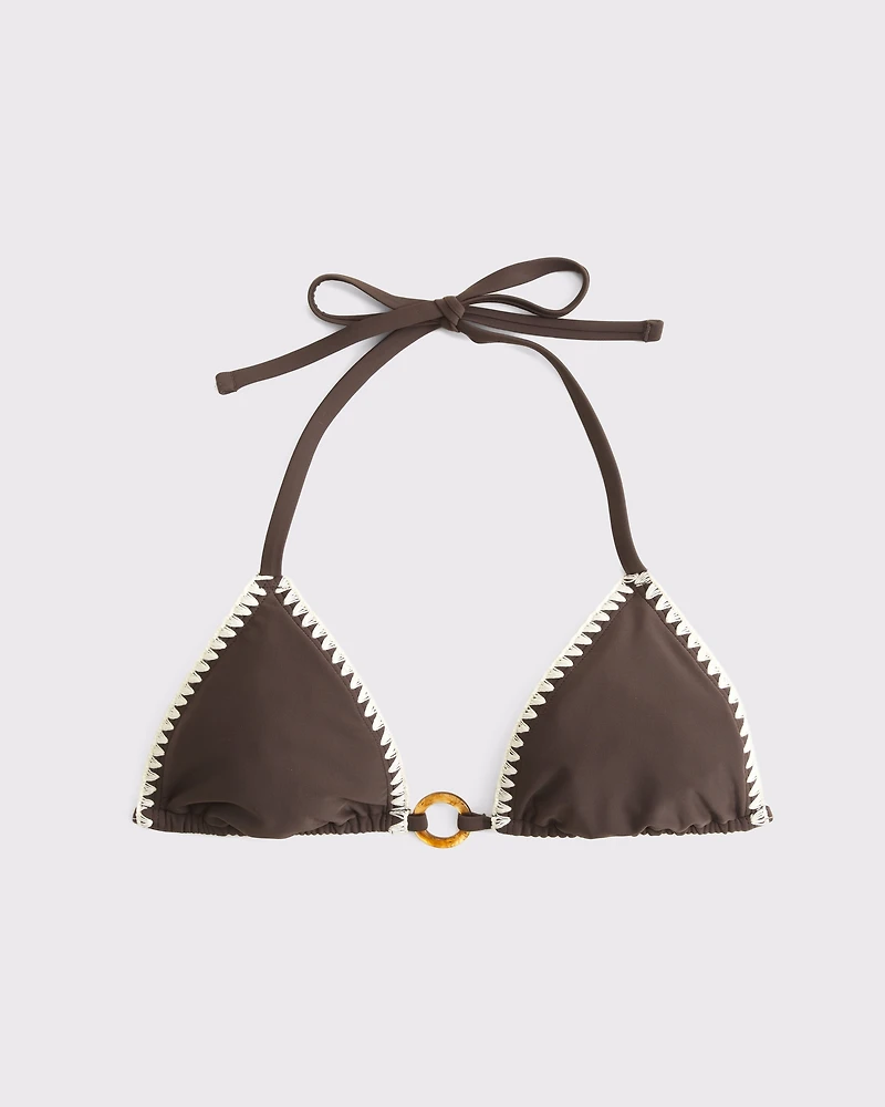 Halter String Hardware Triangle Bikini Top