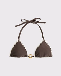 Halter String Hardware Triangle Bikini Top