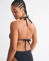 Curve Love Halter String Triangle Bikini Top