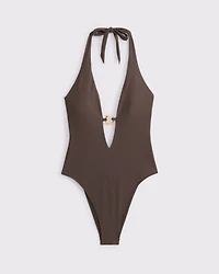 Hardware Plunge One-Piece Swimsuit