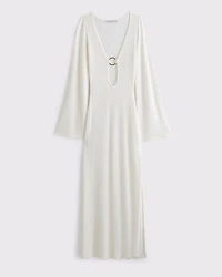 Crochet-Style Hardware Maxi Dress Coverup