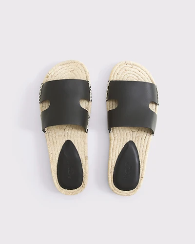 Leather Slide Espadrilles