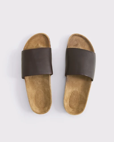 Leather Slide Sandals