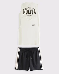 YPB Active Cotton-Blend Muscle Tank & motionTEK Retro Short Set