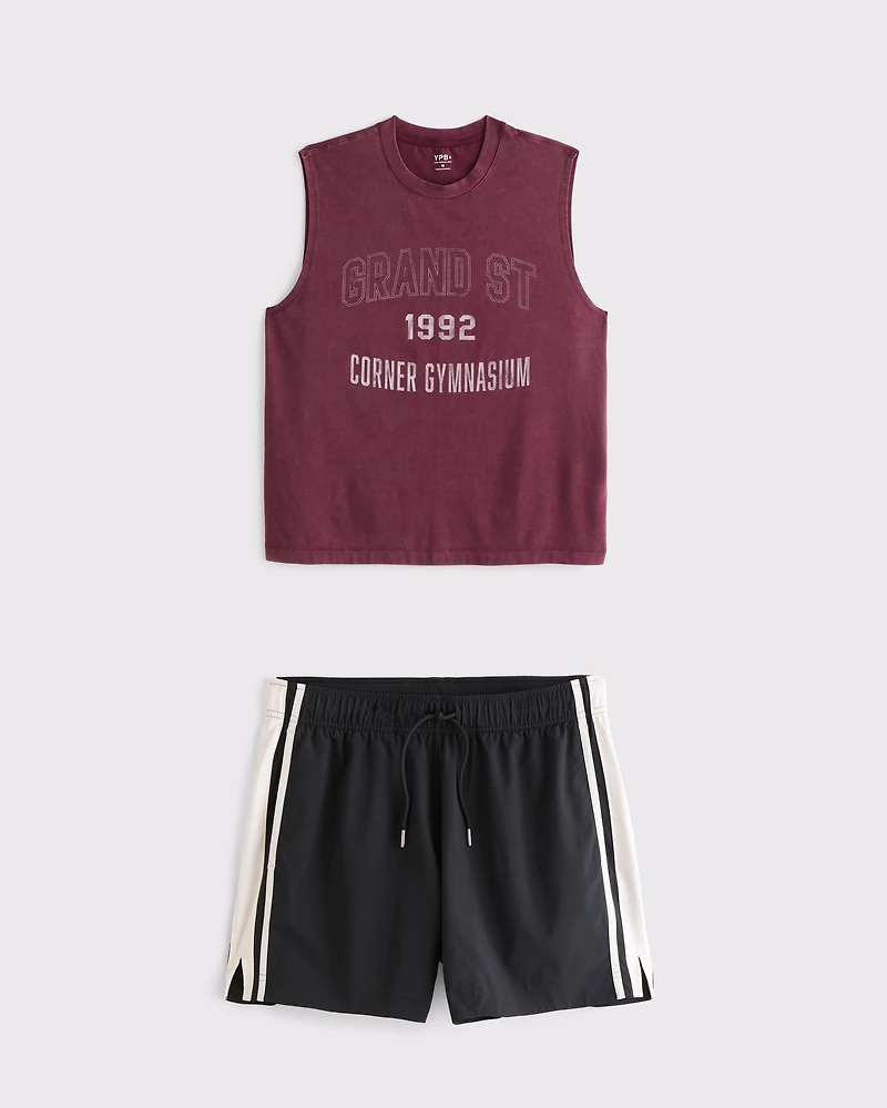YPB Active Cotton Blend Muscle Tank & Retro Short Set