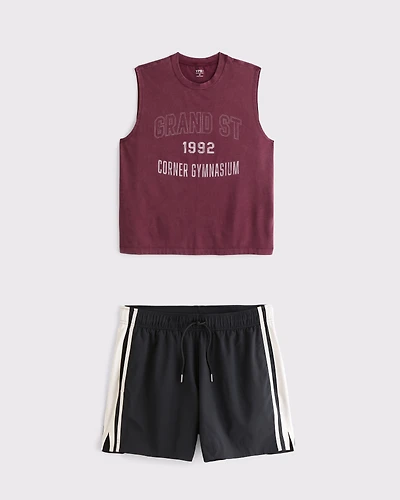 YPB Active Cotton Blend Muscle Tank & Retro Short Set