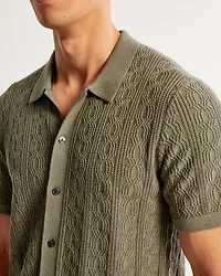 Stitch Button-Through Sweater Polo