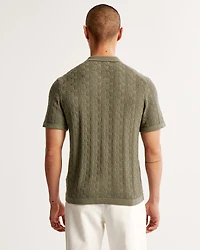 Stitch Button-Through Sweater Polo