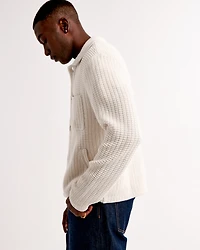 Stitched Sweater Shirt Jacket
