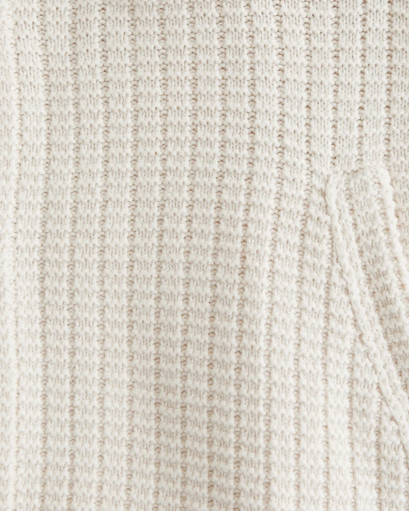 Cropped Stitched Sweater Shirt Jacket