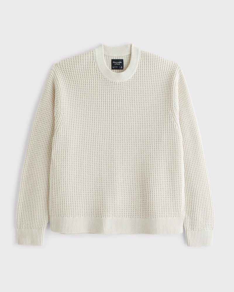 Oversized Waffle Crew Sweater