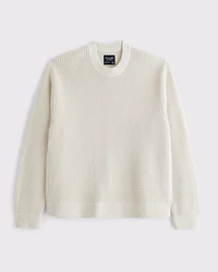 Oversized Waffle Crew Sweater