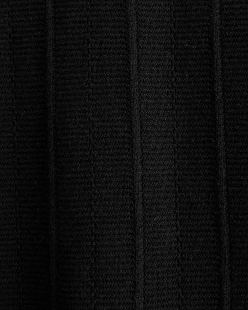 Textural Stripe Zip Sweater Polo
