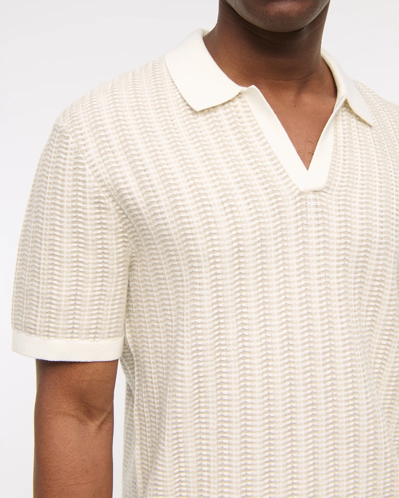 Classic Stitch Johnny Collar Sweater Polo