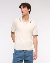Tipped Zip Sweater Polo