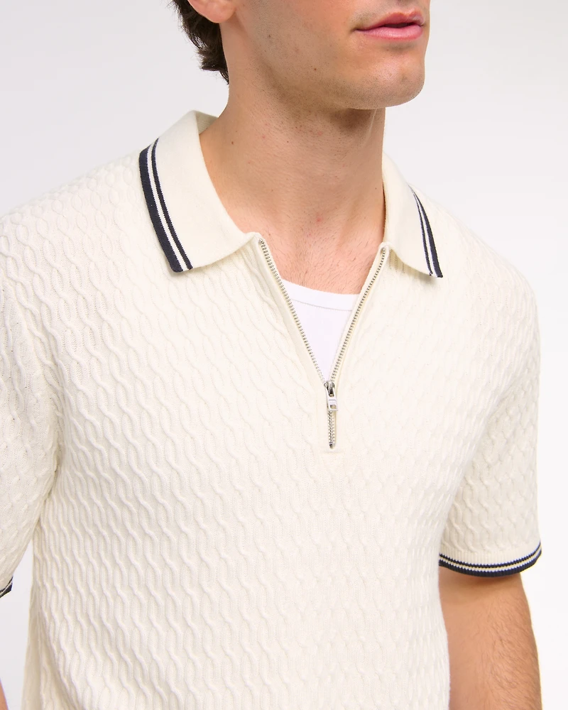 Tipped Zip Sweater Polo