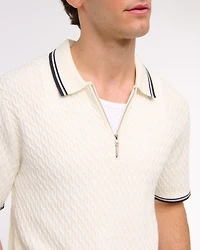 Tipped Zip Sweater Polo