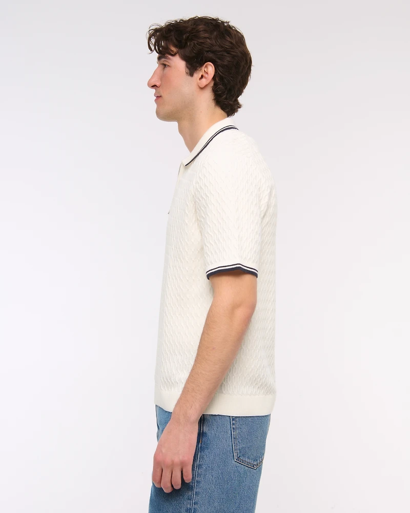 Tipped Zip Sweater Polo