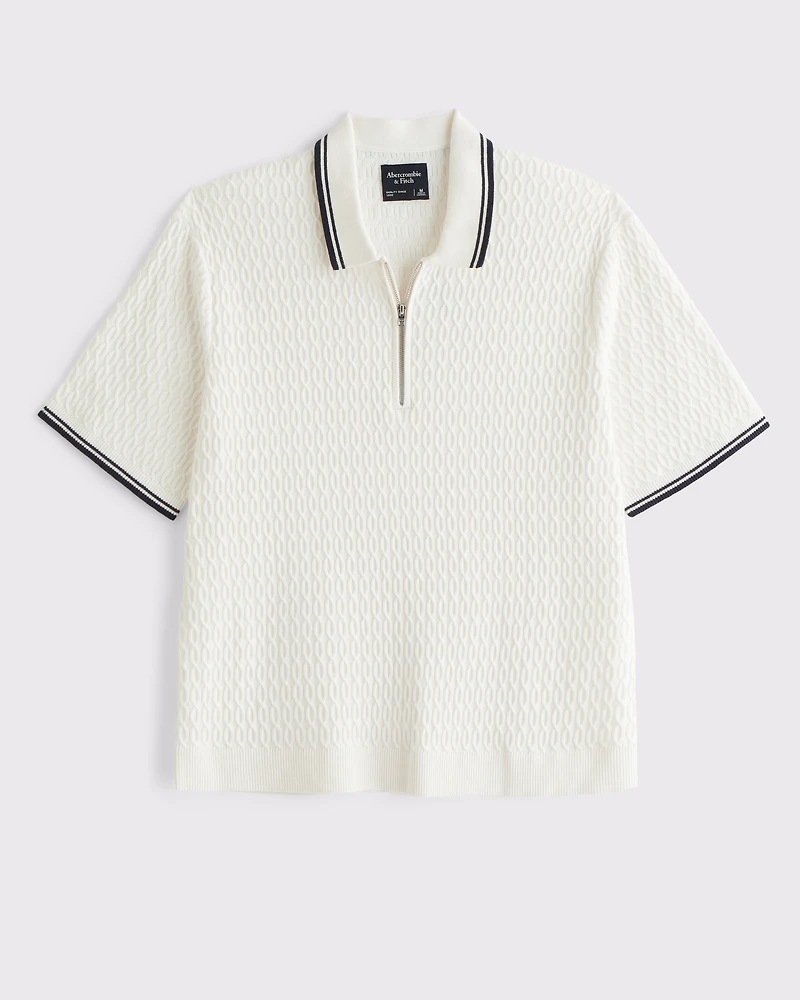 Tipped Zip Sweater Polo