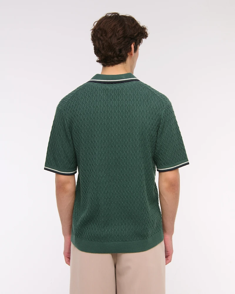 Tipped Zip Sweater Polo